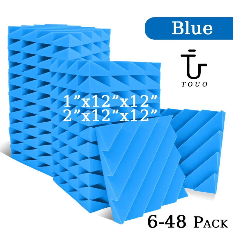 TOUO  High-Density Sound Absorbing  Acoustic Foam - 6-48 Pcs
