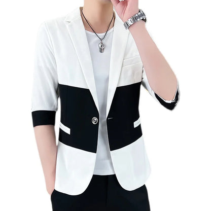Men's Patchwork Suit Blazer