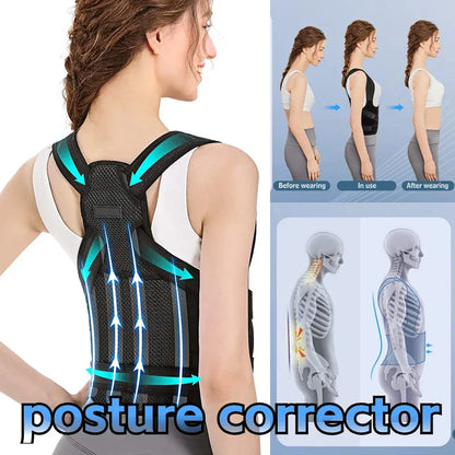 Unisex Adjustable Upper Back Posture Corrector with Orthopedic Straps