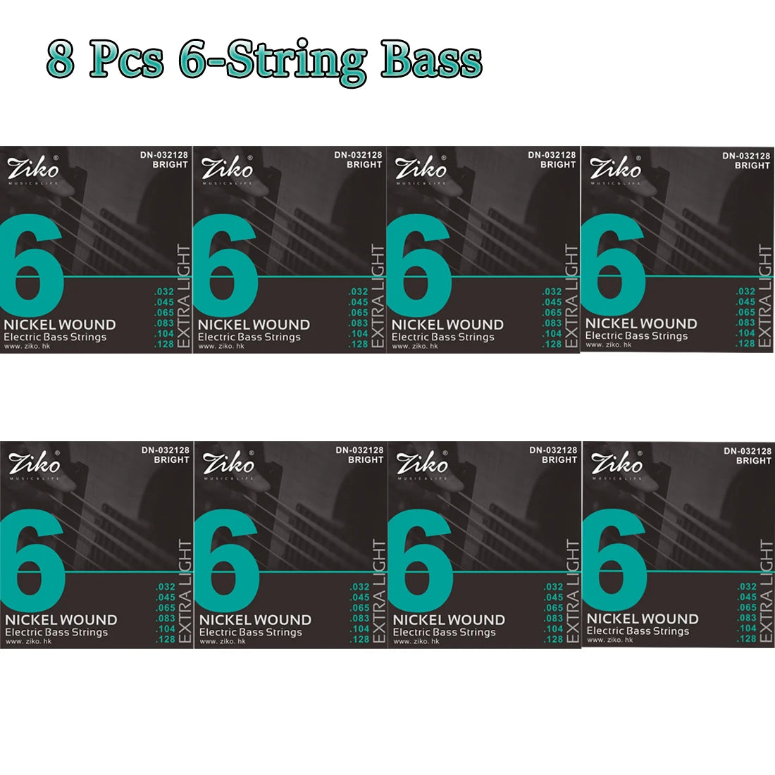 ZIKO  4/5/6  Carbon Steel Hexagonal Alloy Electric Bass Strings - 5/10 Set