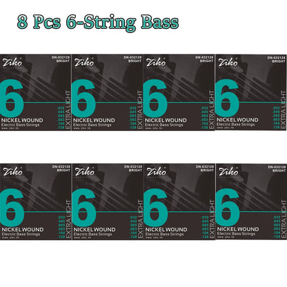 ZIKO  4/5/6  Carbon Steel Hexagonal Alloy Electric Bass Strings - 5/10 Set