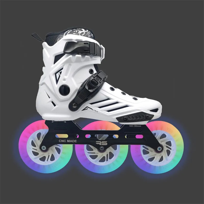 Premium Adult 3 Wheel Inline Skates – R5 110mm Speed Roller Blades for Street, Road & Outdoor Skating
