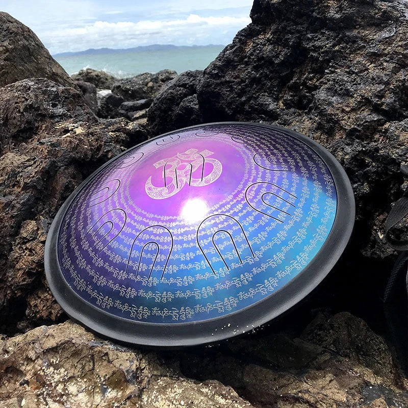 Ethereal Steel Tongue Drum - Colourful Patterned