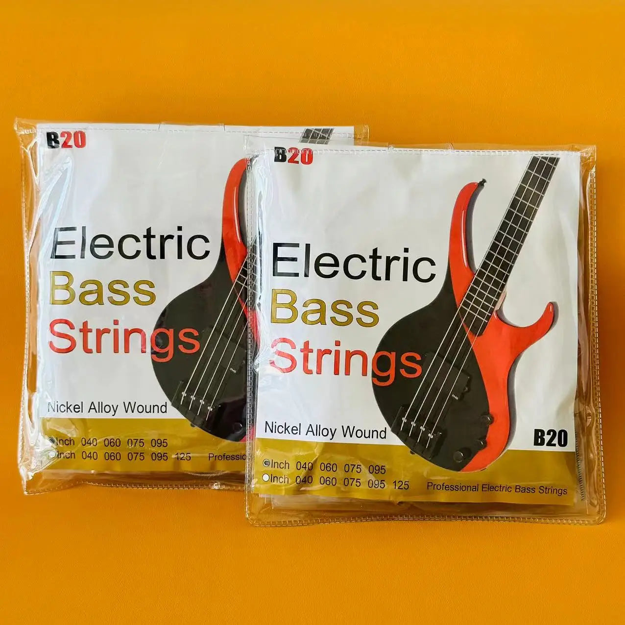 B20 Nickel Alloy Wound Electric Bass Strings Set - (40-95/40-125)
