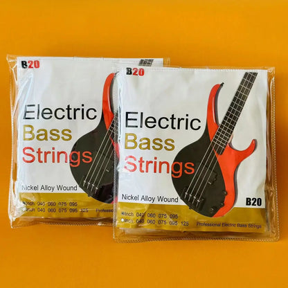 B20 Nickel Alloy Wound Electric Bass Strings Set - (40-95/40-125)