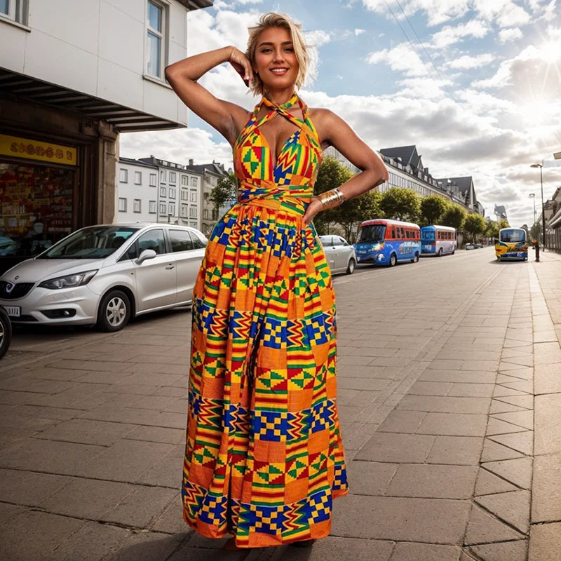 Women's Vintage Casual African Dress