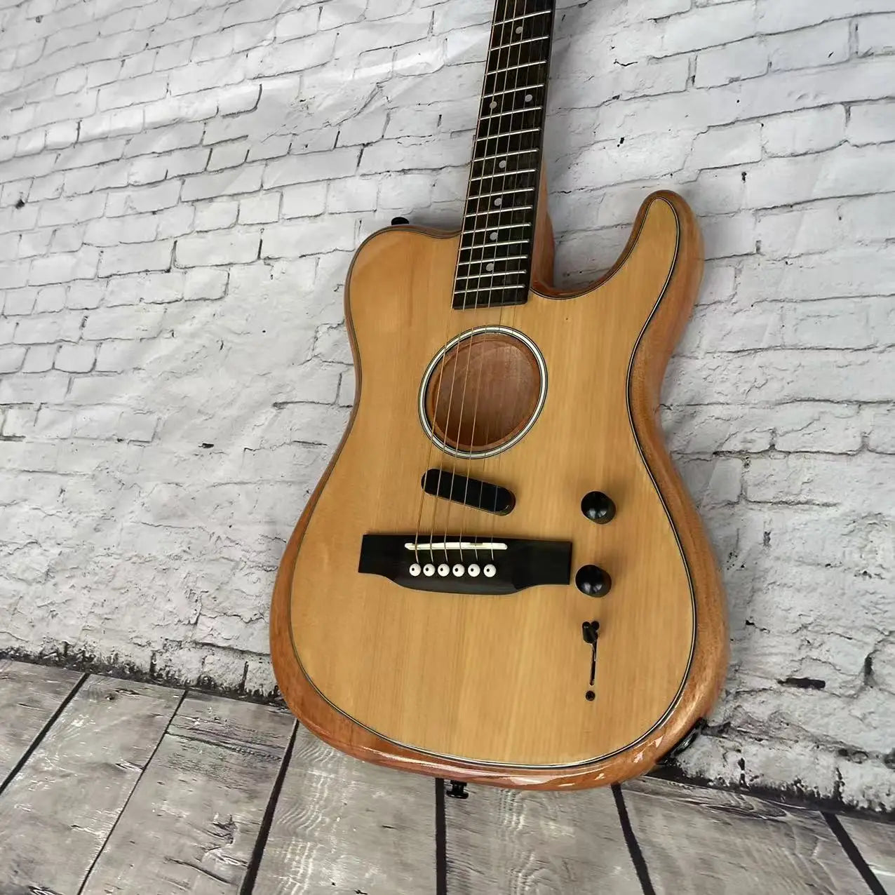 Classic Silent Natural Wood Body Electric Guitar
