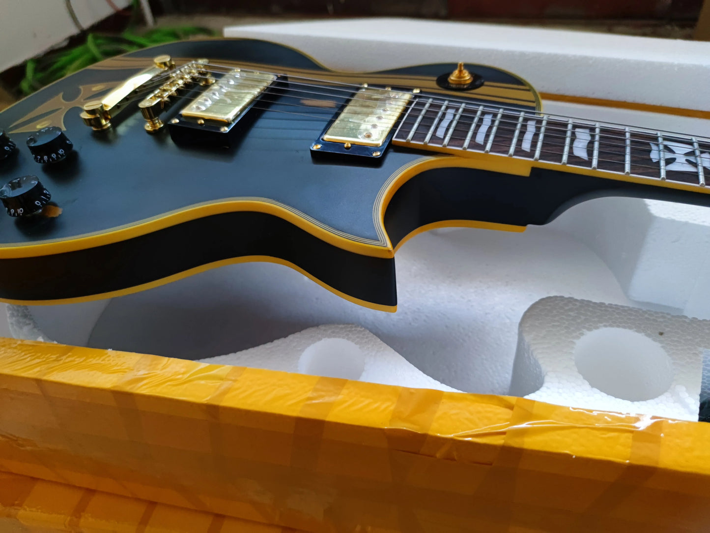 Matte Black Iron Cross Relic  Electric Guitar