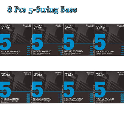 ZIKO  4/5/6  Carbon Steel Hexagonal Alloy Electric Bass Strings - 5/10 Set