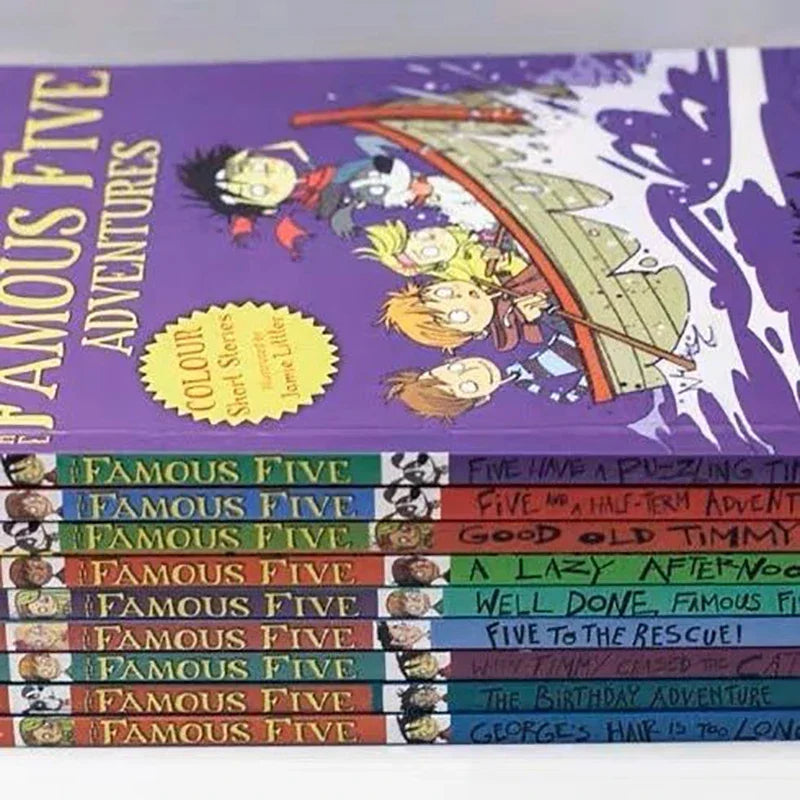 The Famous Five Adventures Collection by Enid Blyton | Children Picture Book Detective Stories - 9 Books/Set