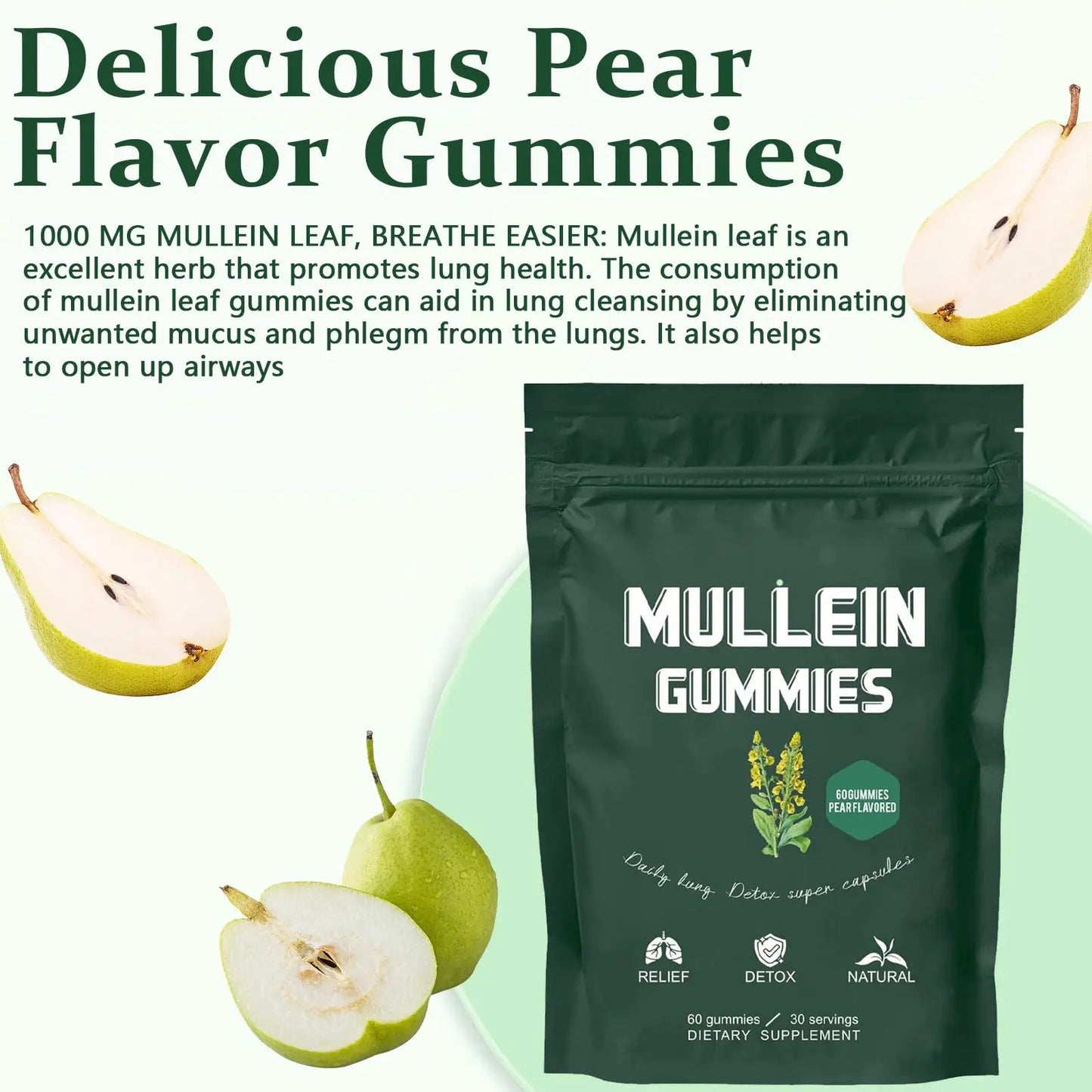 Powerful Mullein Gummies for Lung Health – 2000mg
