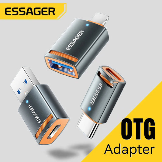Essager USB3.0 OTG Adapter Type-C USB-A Micro Female to USB Micro iP Type-C Male Converter For Macbook /Xiaomi/iPhone