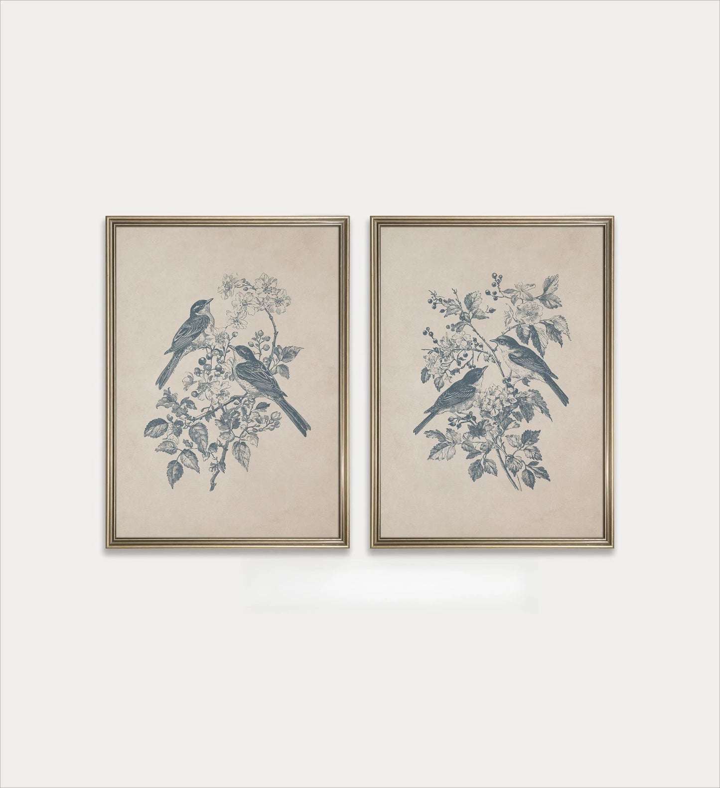 Retro Hummingbird Canvas Prints - 2pcs/set