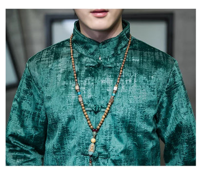 Men's Traditional Casual Hanfu Style Velvet Jacket