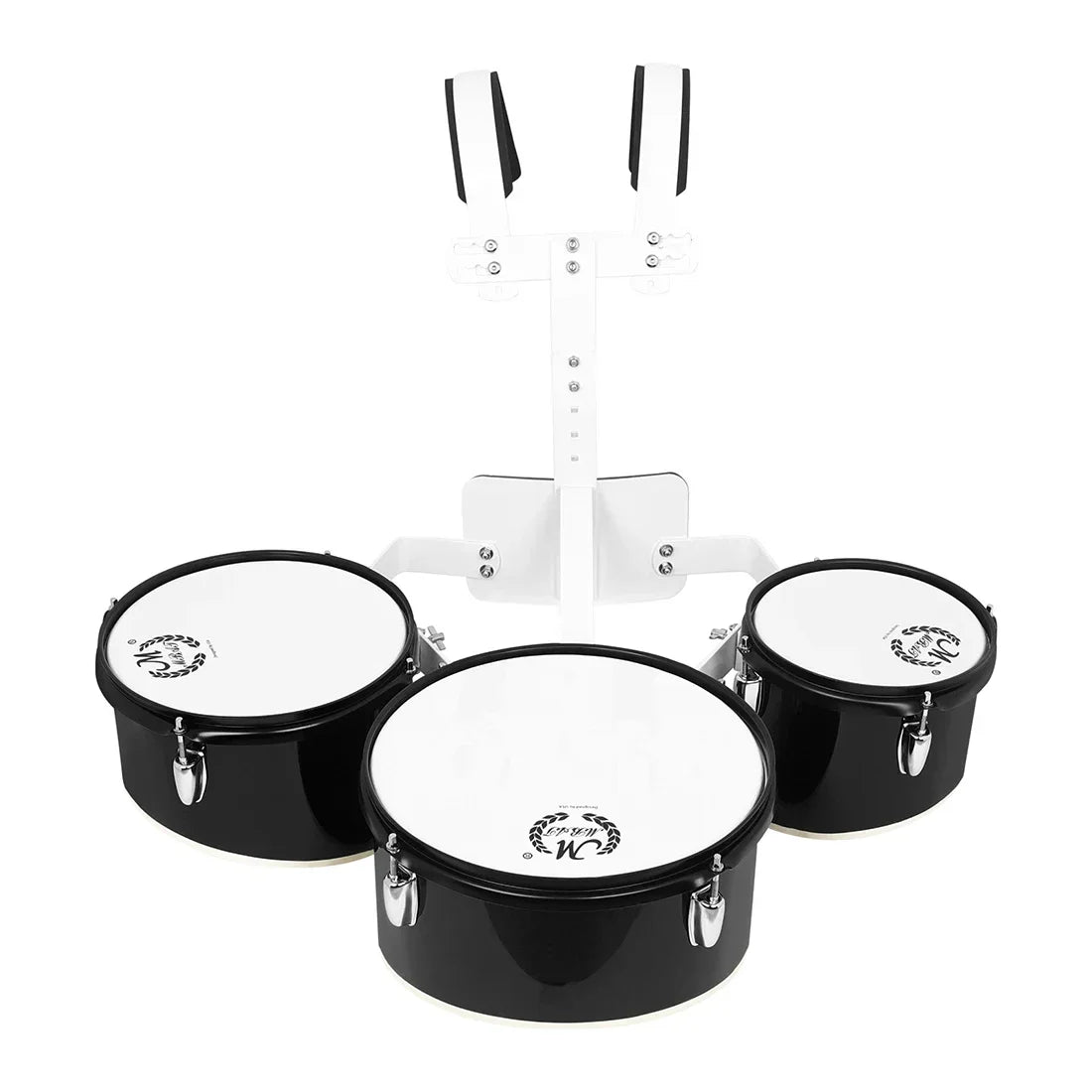 M MBAT Silvery Marching Triple Drum Band | Polyphonic Drum Back-rack - Marching Drum
