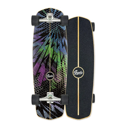 CX4 Land Surfboard Surfskate, Pedal-Free Surf Training Skateboard for Beginners