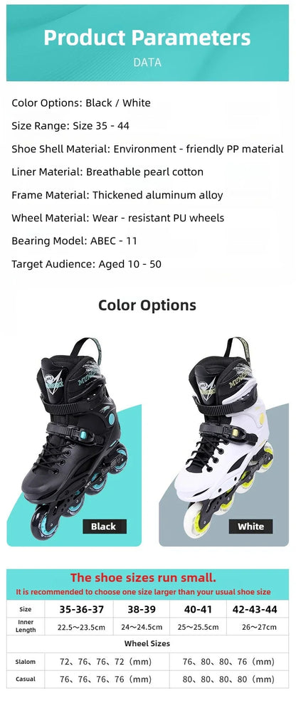 Original Freestyle Professional Slalom Inline Skates Adult Roller Skates