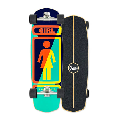CX4 Land Surfboard Surfskate, Pedal-Free Surf Training Skateboard for Beginners