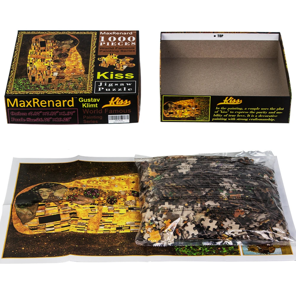 MaxRend Fine Artwork Klimt The Kiss Jigsaw Puzzle - 1000 Pieces
