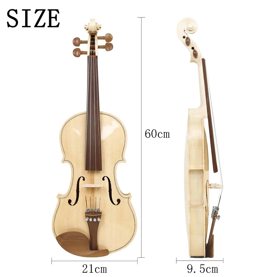 Professional Violin 4/4 Beginner Violin Maple Tiger Stripe Violins Set with Case Bow Violin Shoulder Rest Tuner Mute Rosin Parts