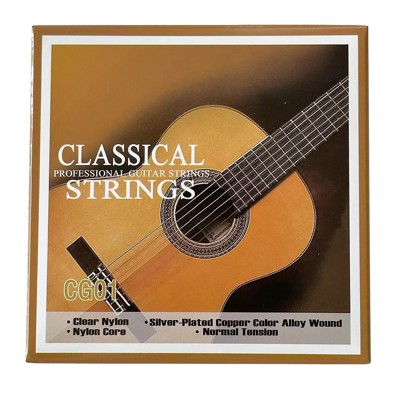 Classical Guitar Strings - Nylon Core Basses - Silver-Plated Copper Alloy Wound - Normal Tension / 6-string set  (028-043)