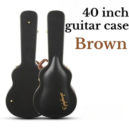 42 Inch Leather Guitar Case Portable Shockproof Stress-proof Convex Surface Hard Guitar Box Musical Instrument Accessories