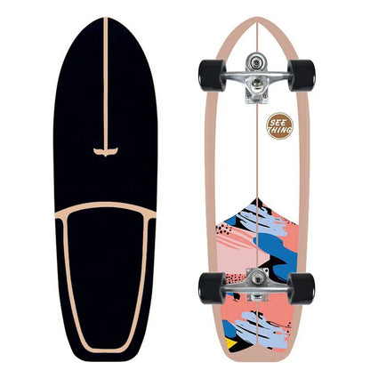 CX7 Maple Surfskate Cruiser, Single Kick Carving Longboard for Pumping & Street Riding