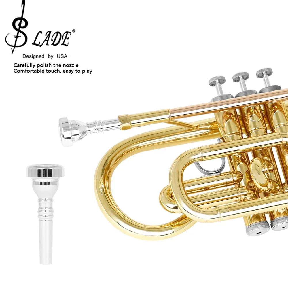 SLADE Bb Cornet Professional Brass body Gold lacquer Phosphor copper leadpipe Tone Cornet with Storage Box Accessories ﻿