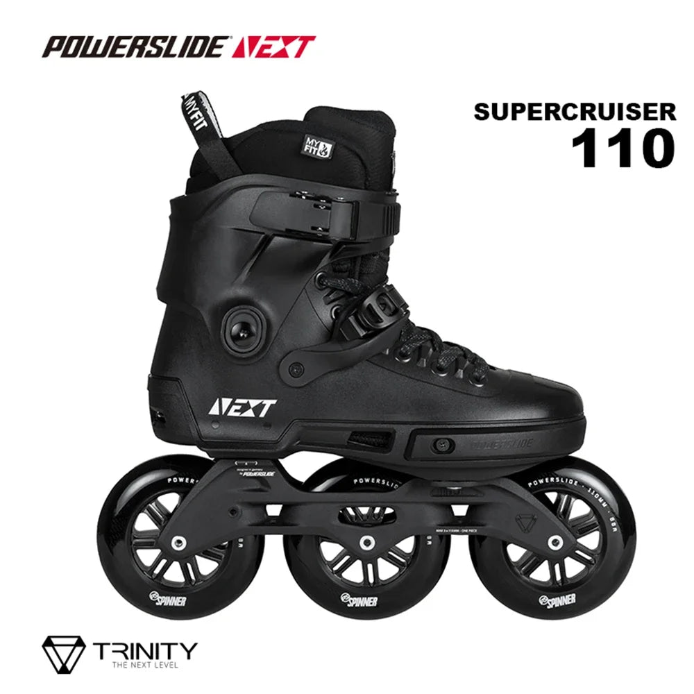 Powerslide NEXT Trinity Inline Skates – Professional Freeride Roller Blades for Street, Racing & Urban Skating with 3/4 Wheel Setup