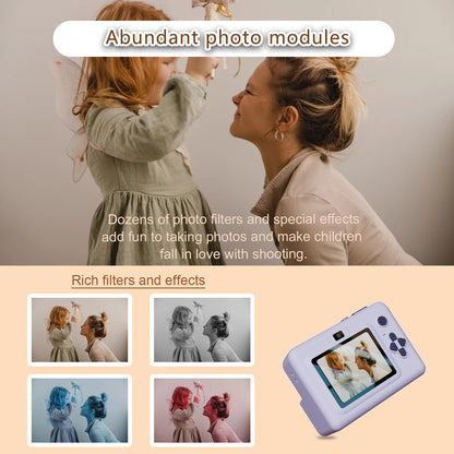 Children's 2.8" HD Video Digital Camera - Mini Instant Thermal Printer