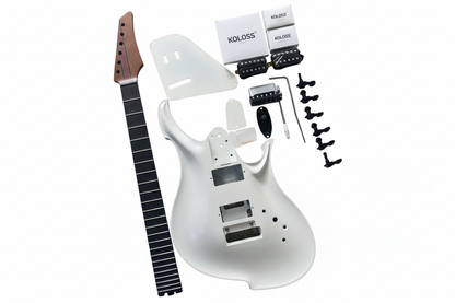 DIY Guitar Kits | Unfinished 4 Color Chambered Aluminum Body, Roasted Maple 24 Frets Neck