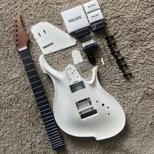 DIY Guitar Kits | Unfinished 4 Color Chambered Aluminum Body, Roasted Maple 24 Frets Neck