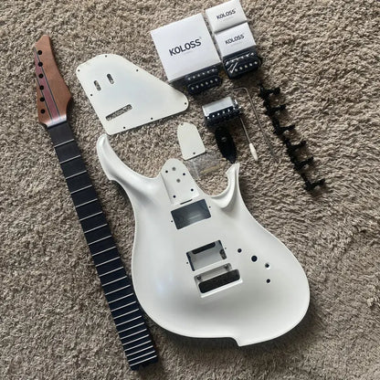 DIY Guitar Kits | Unfinished 4 Color Chambered Aluminum Body, Roasted Maple 24 Frets Neck