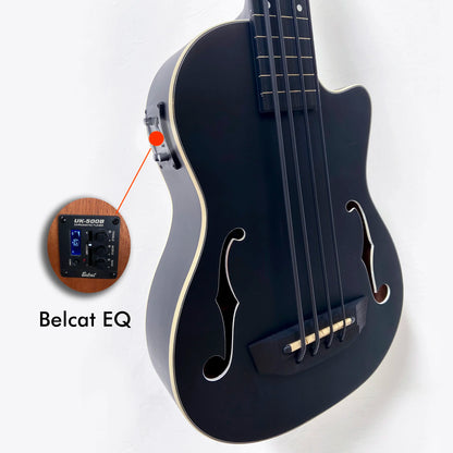 INITER UBass 30" Yukri fretless/fretted Mahogany Bass Ukulele with Belcat EQ
