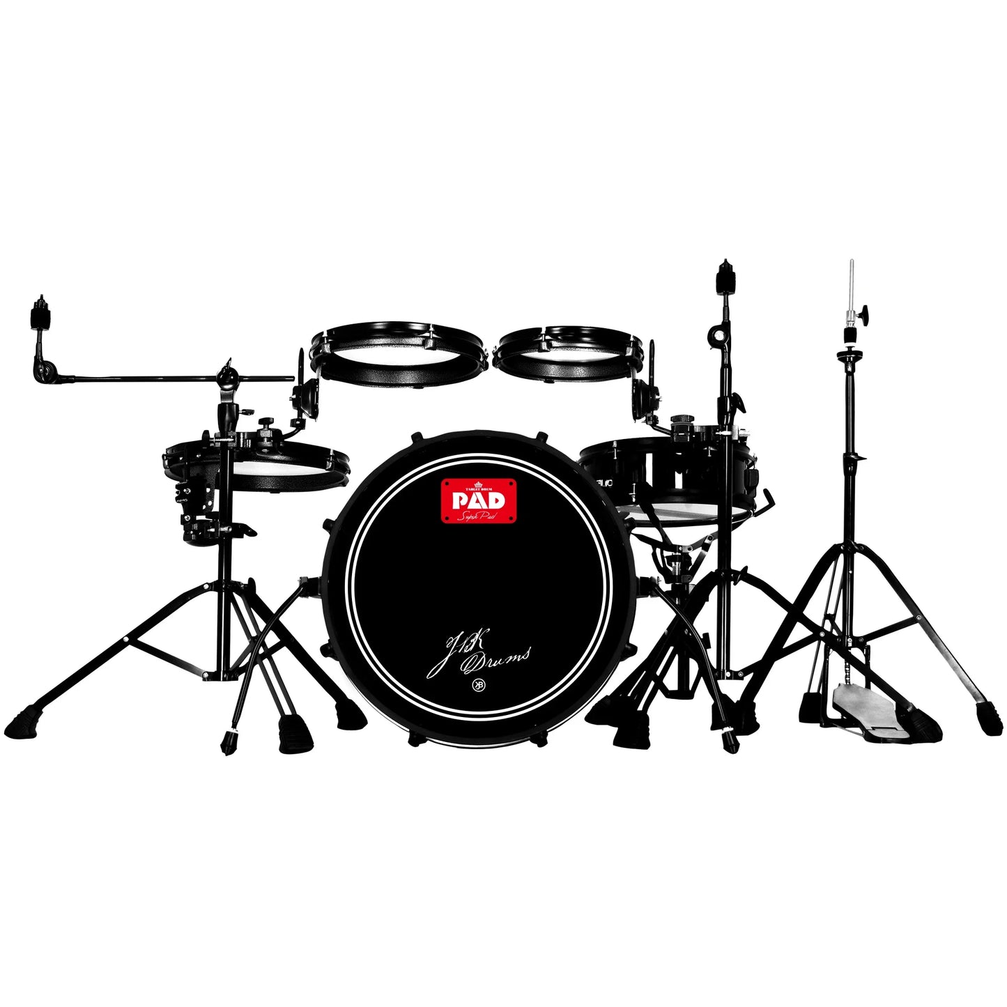 JBK Professional Percussion Low Frequency Full Sizes 5 Piece Drum Set - Portable Tablet Pads