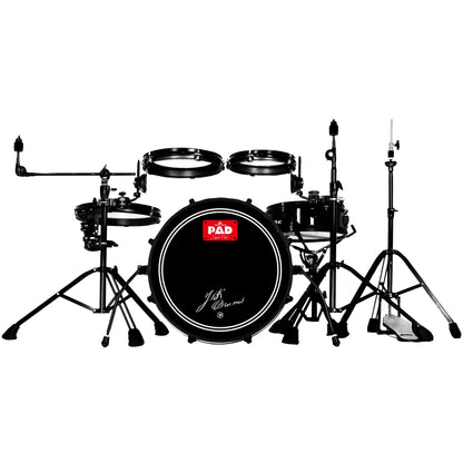 JBK Professional Percussion Low Frequency Full Sizes 5 Piece Drum Set - Portable Tablet Pads