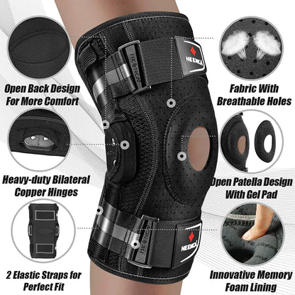 Knee Support with Side Stabilizers | Joint Pain/Relief Arthritis/Meniscus/Tear ACL PCL