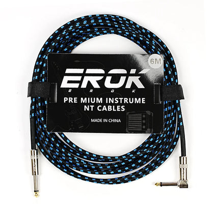 EROK 1.5/3/6/10M  Universal Anti-Noise Braided Guitar Audio Cables Line 6.35mm - Male to Male | Line Pedal Guitar Bass