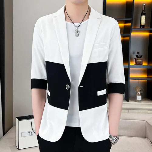 Men's Patchwork Suit Blazer