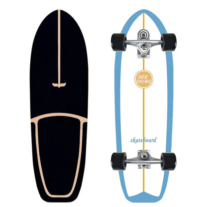 CX7 Maple Surfskate Cruiser, Single Kick Carving Longboard for Pumping & Street Riding