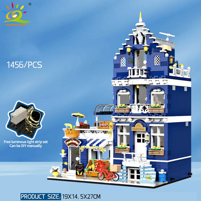 Micro Building Blocks | Architecture Style Street View City Corner Coffee Shop
