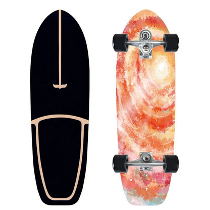CX7 Maple Surfskate Cruiser, Single Kick Carving Longboard for Pumping & Street Riding