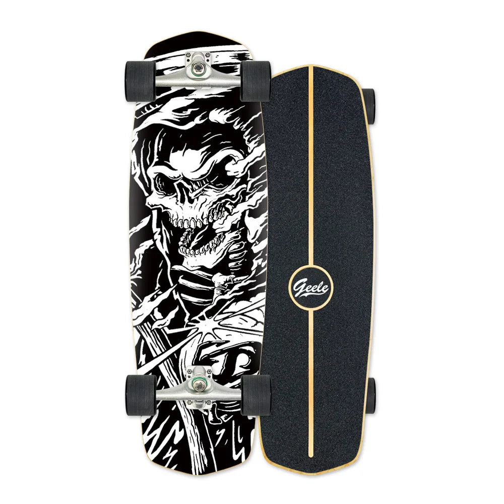 CX4 Land Surfboard Surfskate, Pedal-Free Surf Training Skateboard for Beginners
