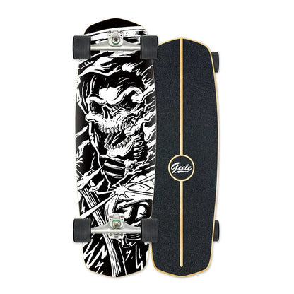 CX4 Land Surfboard Surfskate, Pedal-Free Surf Training Skateboard for Beginners