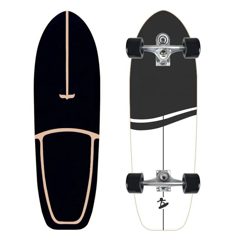 CX7 Maple Surfskate Cruiser, Single Kick Carving Longboard for Pumping & Street Riding