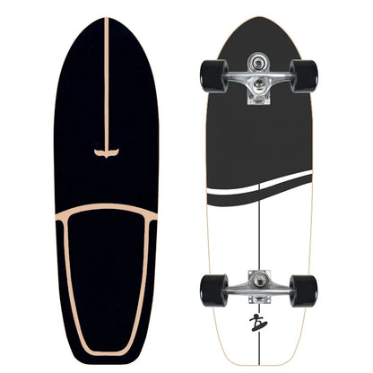 CX7 Maple Surfskate Cruiser, Single Kick Carving Longboard for Pumping & Street Riding