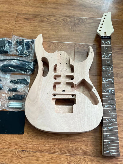DIY Electric Guitar Kit - Mahogany Body with High-Quality Materials - Available in Stock - Quick Delivery