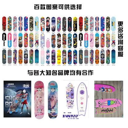Maple Surfskate Longboard, Single Kick Carving Cruiser for Pumping & Street Riding