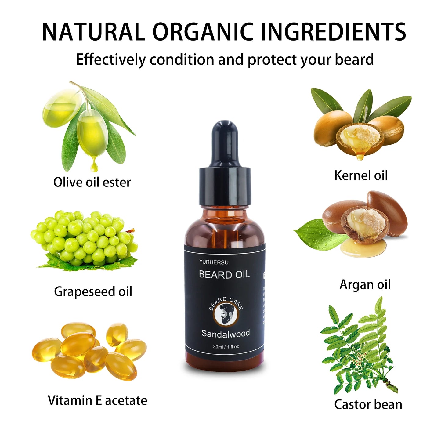 YURHERSU Facial hair and Beard Growth Oil - 30ml