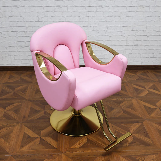 Barber Shop Barber Chair, 360° Rotatable, Hydraulic Lift, Pink Chairs, New Design, Customizable Hair Salon Furniture Wholesale